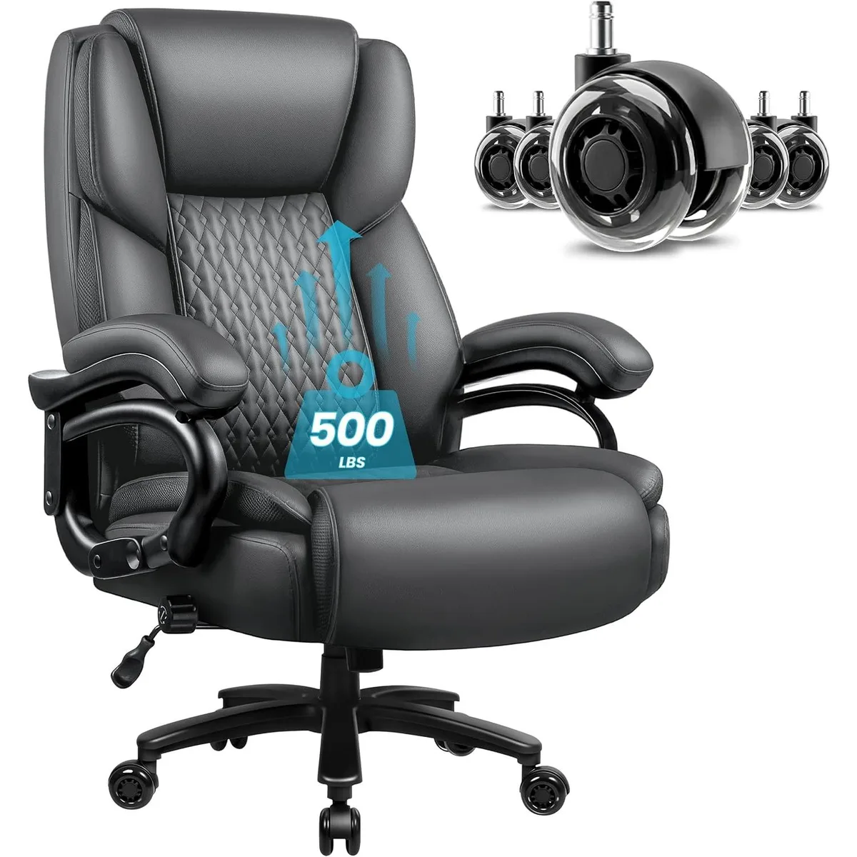 Vitesse Vitesse DX-EOC-GRY Big and Tall Office Chair Grey 500 lbs — product photo