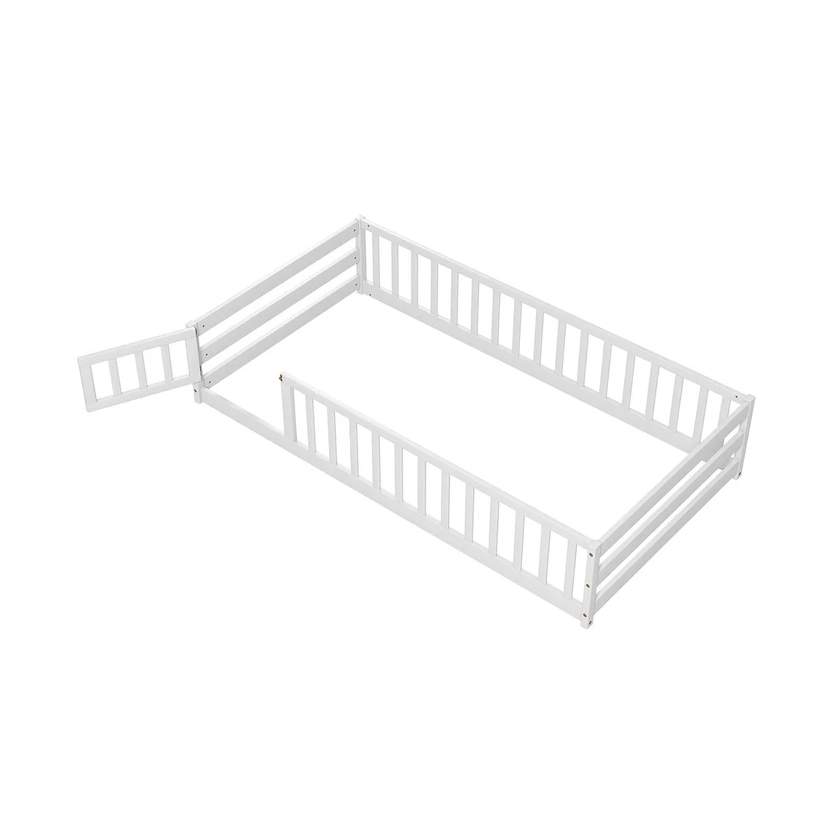SlickBlue SlickBlue Kids Montessori Floor Bed Twin White 78" x 42" x 16 — product photo