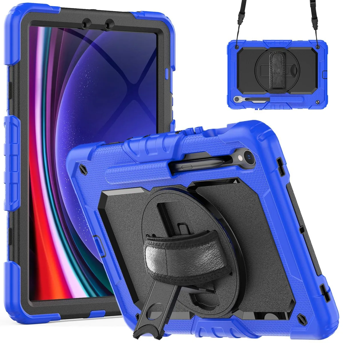 Timoom Timoom Heavy Duty Shockproof Case 10.9-11" 360° Stand Shoulder Strap Blue — product photo