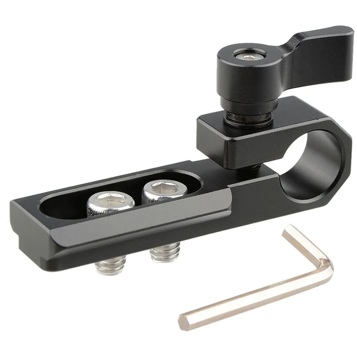Camvate Camvate Single 15mm Rod Clamp NATO Rail Black Wingnut — product photo