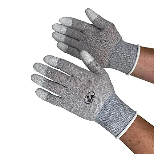  Static Care ESD Anti-Static Gloves Medium Grey Tip Coated 1 Pair — product photo