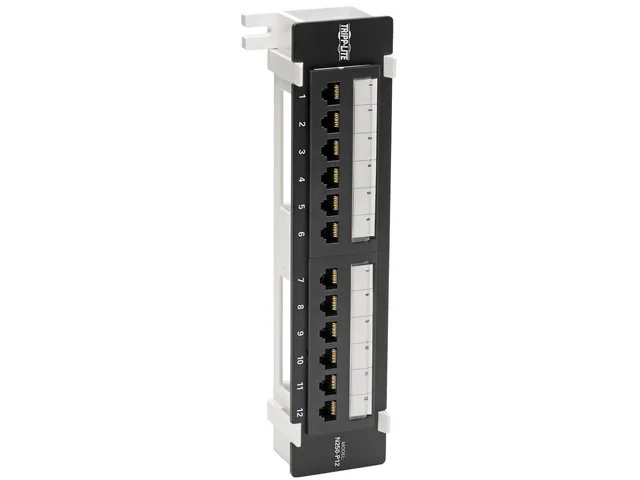 Tripp Lite Tripp Lite N250-P12 Cat6 PoE+ Wall-Mount Patch Panel 12-Port 110/Krone 568A/B RJ45 — product photo