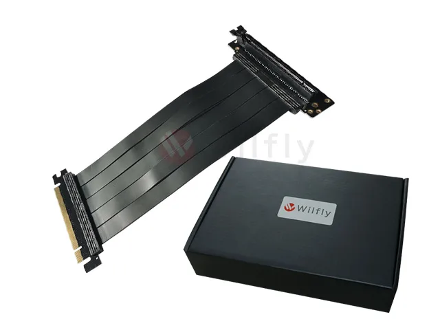 Wilfly Wilfly PCI-E 3.0 x16 Extender Riser Cable 300mm Left Angled — product photo