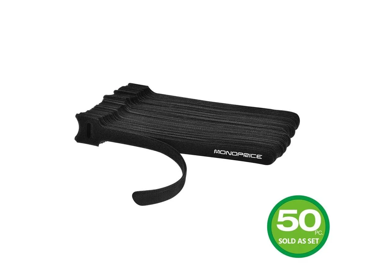 Monoprice Inc. Monoprice Inc. 6457 Cable Management Hook and Loop Cable Ties 6in 50 pcs Black — product photo