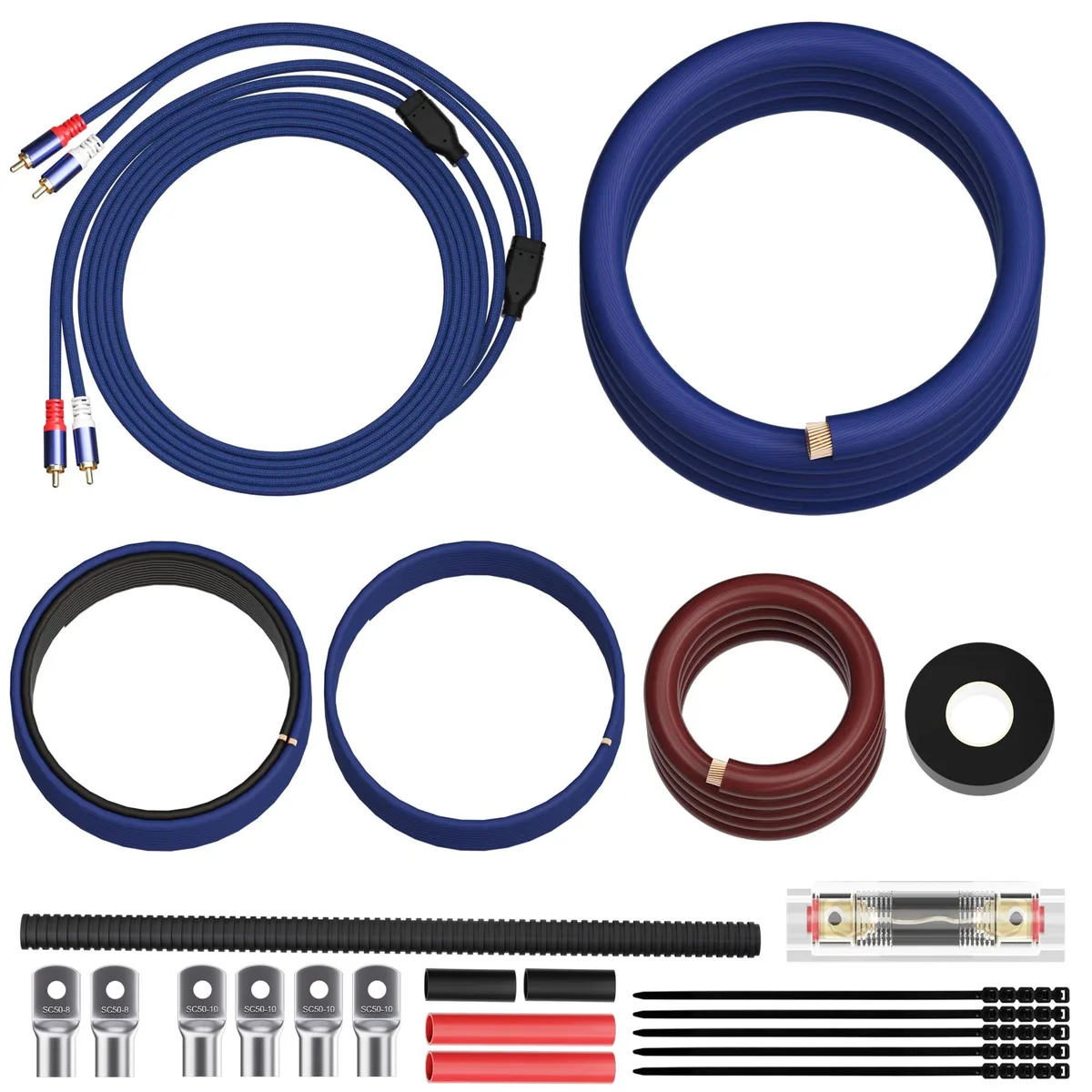  HiFind 1/0 AWG CCA Amplifier Wiring Kit 17 ft — product photo