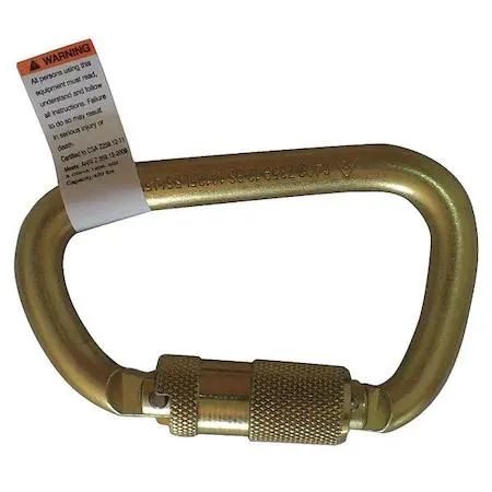 Condor Condor 16V856 Oval Auto-Lock Carabiner Yellow 3/4" Gate 420 lb traffic safety equipment — product photo