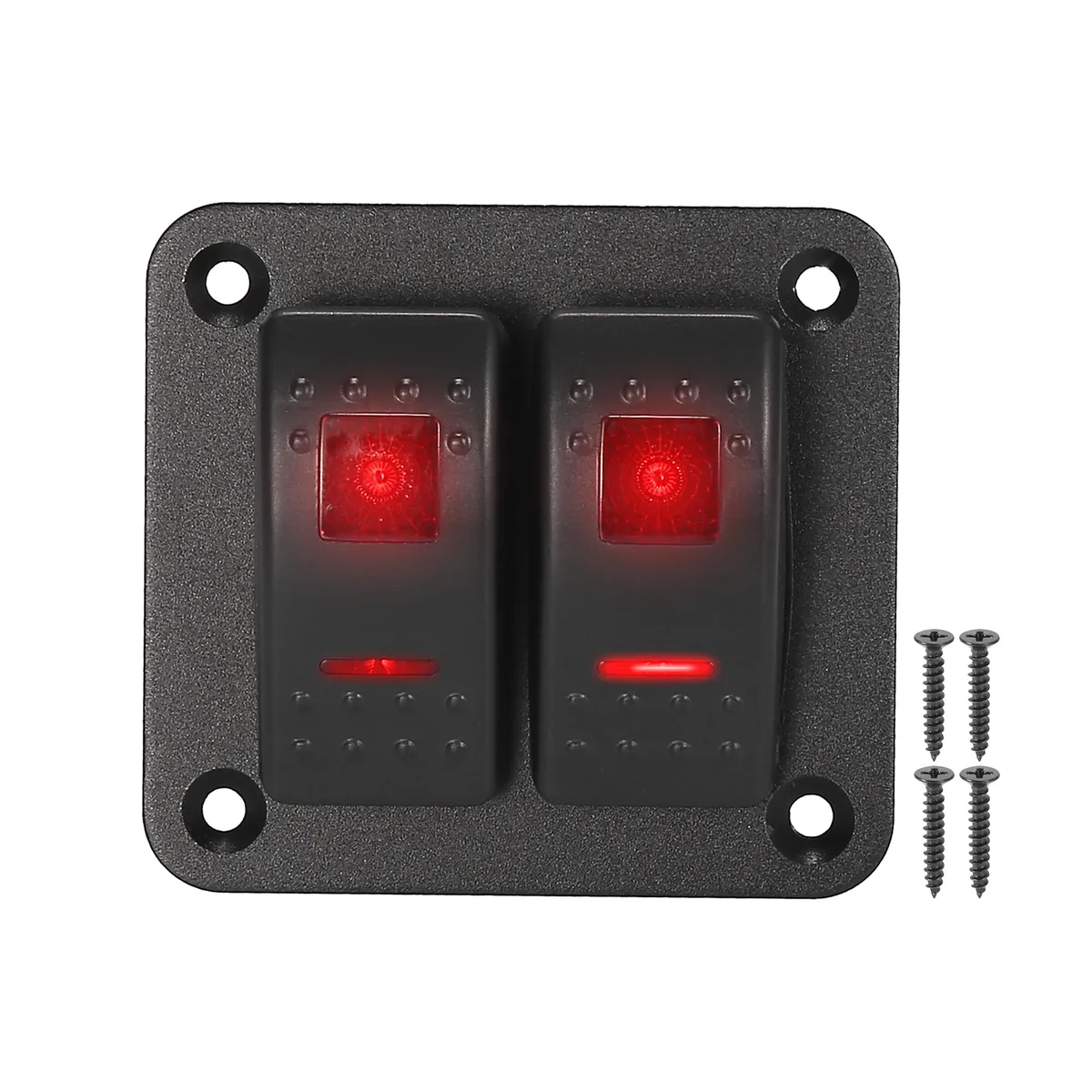 Unique-Bargains Unique-Bargains Car LED Rocker Toggle Switch Panel Waterproof Red DC 12V 24V — product photo