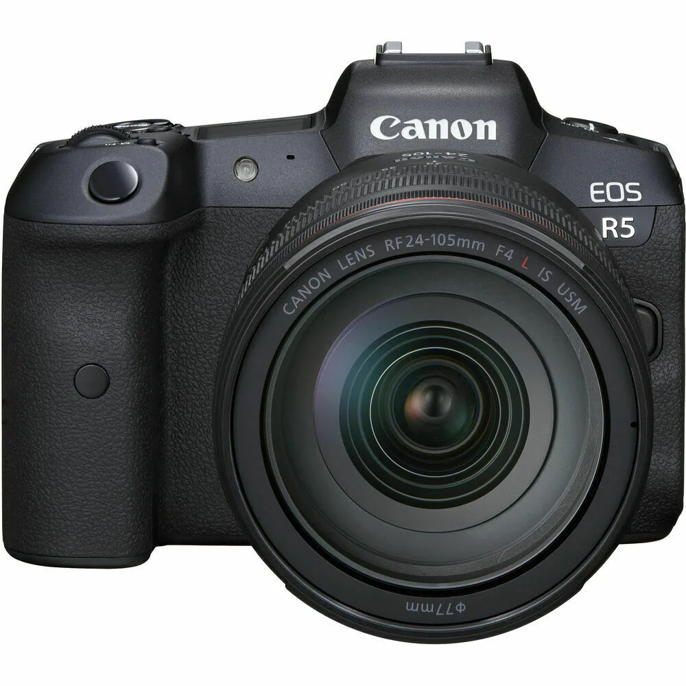 Canon Canon 4147C013 EOS R5 compact mirrorless camera with 24-105mm f/4 lens — product photo