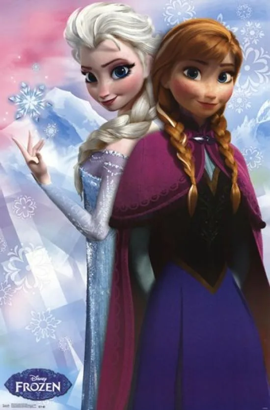 Frozen Anna and Elsa poster print 24 by 36 inches on premium heavy stock paper