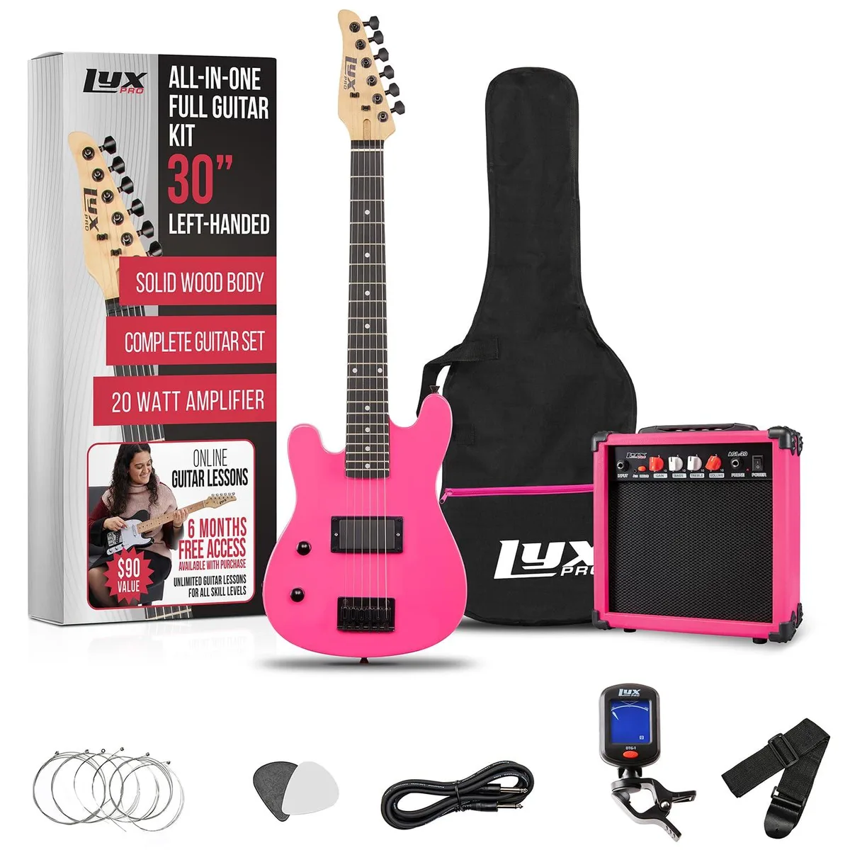 LyxPro LyxPro Left Hand 30 Inch Electric Guitar Kit Pink — product photo