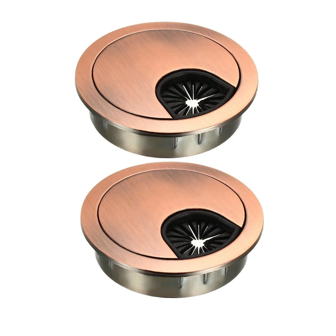 Unique-Bargains Unique-Bargains 2" Zinc Alloy Desk Grommet 2 Pcs Red Bronze — product photo
