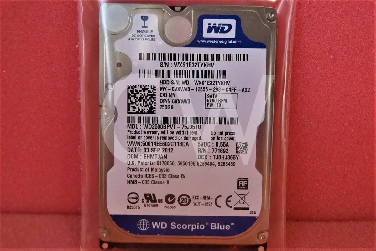 Western Digital Western Digital WD2500BPVT 250GB 5400RPM 2.5" SATA internal hard drive — product photo
