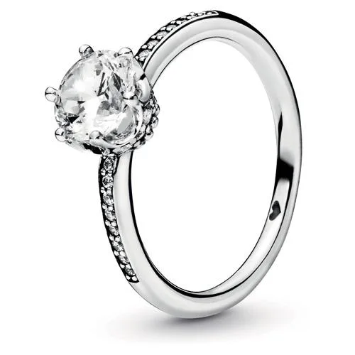 PANDORA PANDORA Clear Sparkling Crown Ring Sterling Silver Cubic Zirconia — product photo