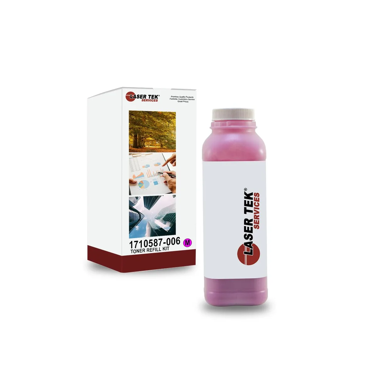 Laser Tek Services Laser Tek Services Magenta Toner Refill Kit for Minolta QMS 2400 2430 2450 2480 2500w 2530dl — product photo