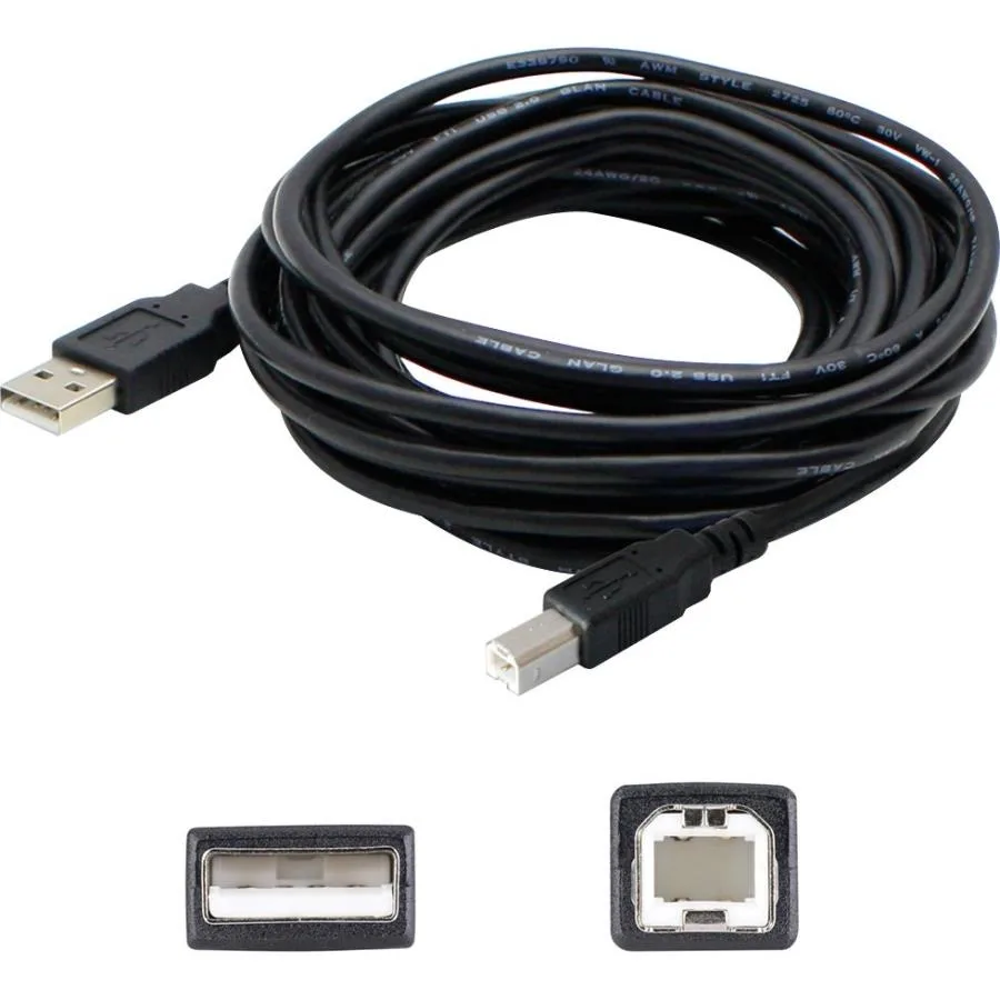 AddOn AddOn 5 pack USB 2.0 A Male to B Male 4.57m Black Cable — product photo
