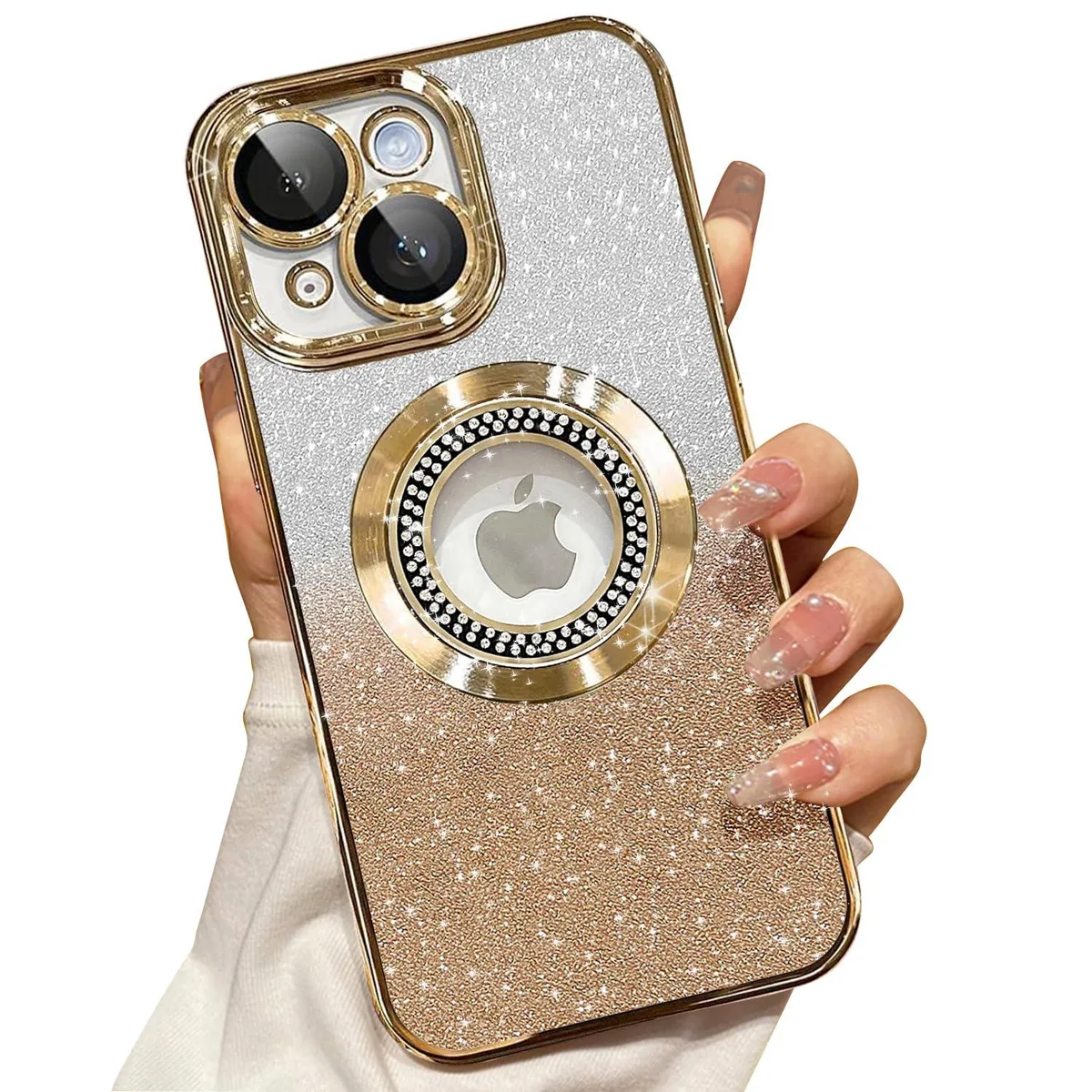  Apple iPhone 14 Magnetic Glitter Case MagSafe Gold cell phones - unlocked — product photo