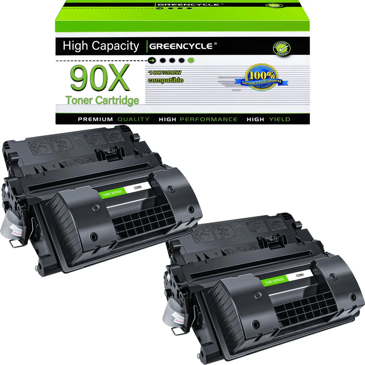 GREENCYCLE GREENCYCLE CE390X Black Toner Cartridge 2 Pack 24000 Pages — product photo