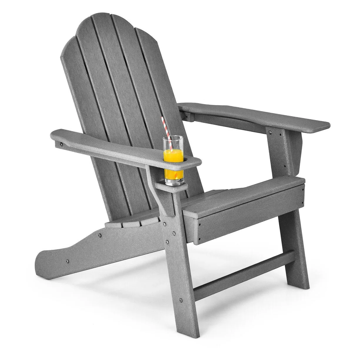 SlickBlue SlickBlue Adirondack Chair Grey with Cup Holder — product photo