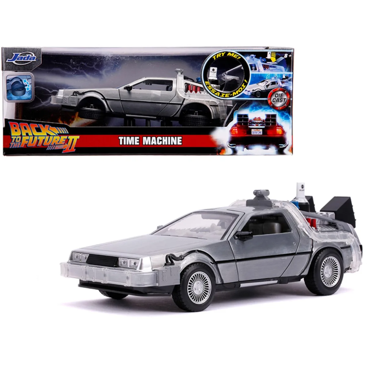 Jada Jada DeLorean Time Machine Flying Version 1/24 Diecast Vehicle — product photo