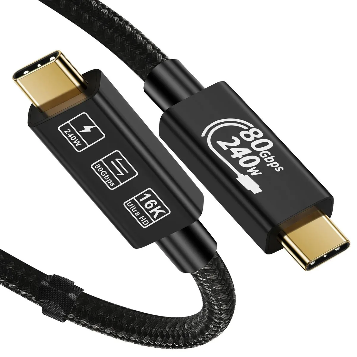 ESTONE ESTONE TJ-Thunderbolt5 USB4 cable 80Gbps 240W 6.6ft — product photo