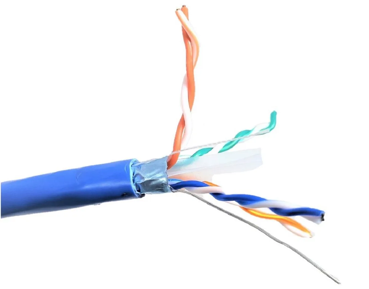 Micro Connectors Micro Connectors Cat6 500 ft Solid STP Outdoor Bulk Ethernet Cable Blue 23AWG with 20 Shielded Connectors — product photo