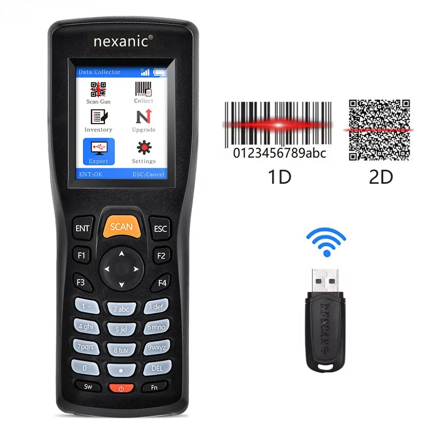 Nexanic Nexanic 8103T 2D Wireless Barcode Scanner 2.2in Screen 120m Range — product photo
