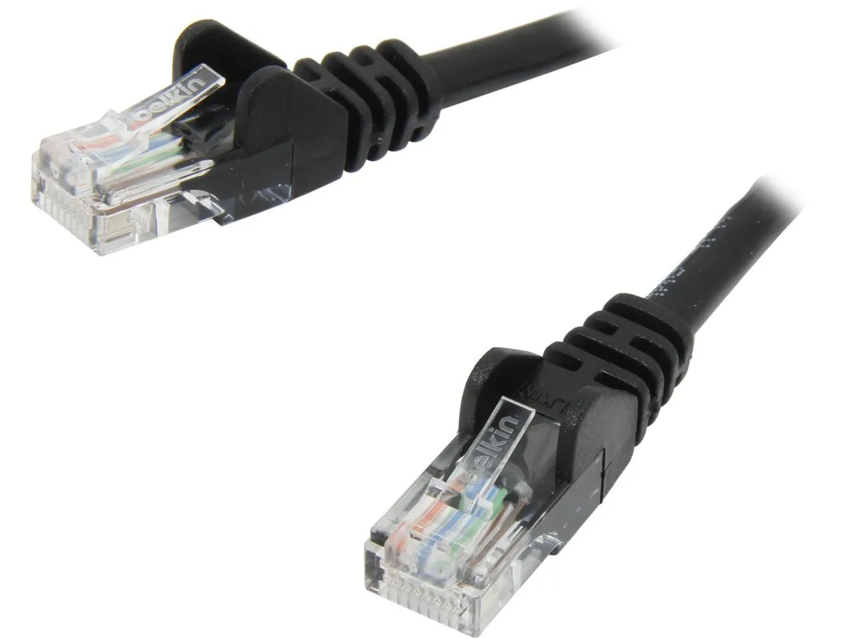 Belkin Belkin A3L791BT02MBLKS Cat5e RJ45 network ethernet cable 6.56 ft Black — product photo