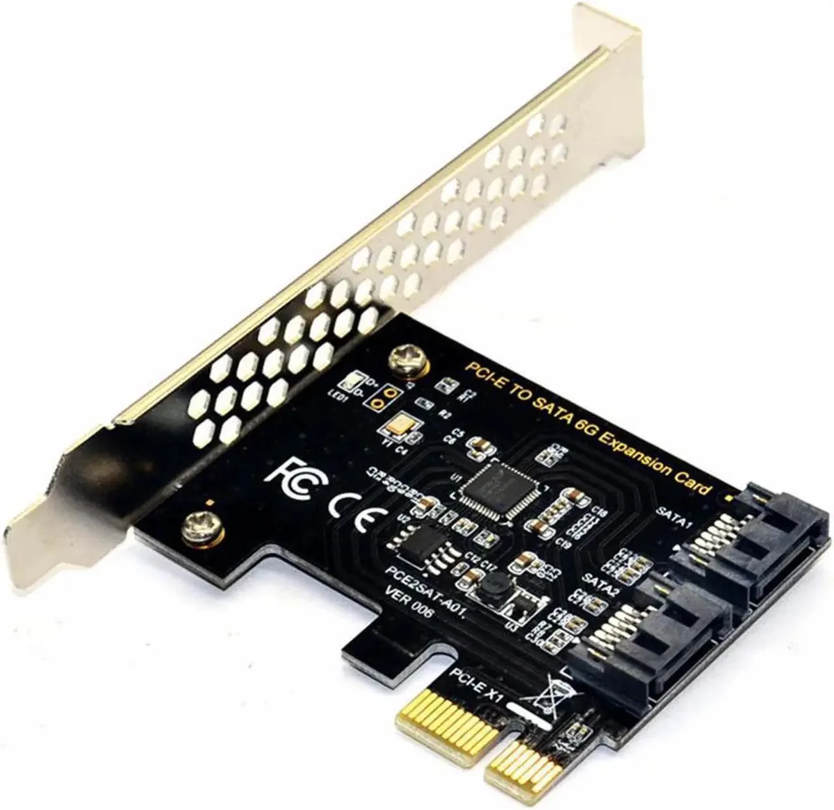 Vszerda Vszerda PCIe SATA 3.0 Card 2 Ports Low Profile Bracket ASM1061 — product photo