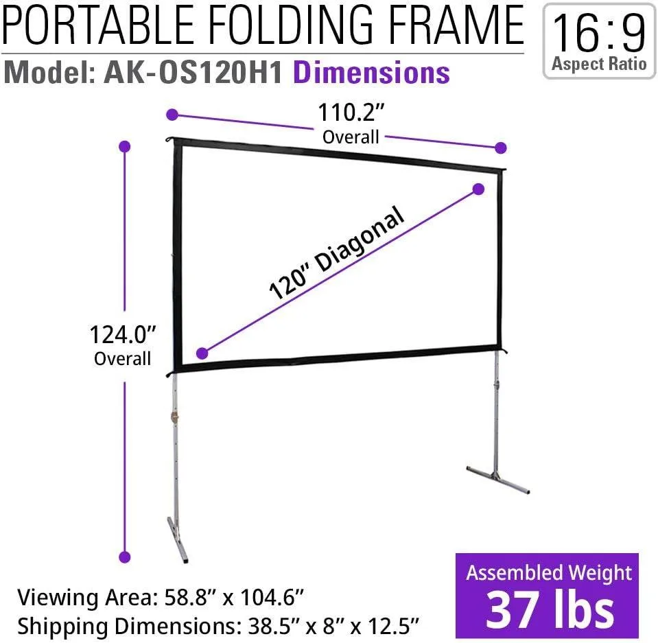 WUQ WUQ 120" Portable Projector Screen 16:9 1.1 Gain Silver — product photo