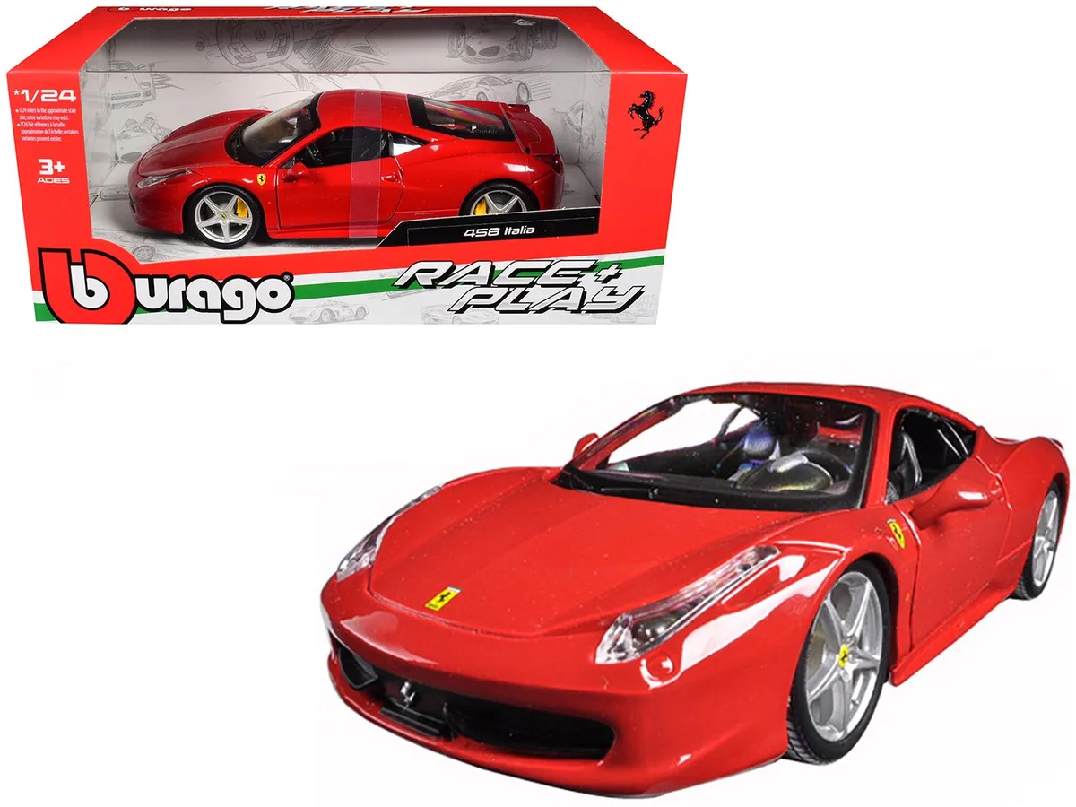 BBURAGO BBURAGO Ferrari 458 Italia Red 1/24 Diecast Model Car — product photo