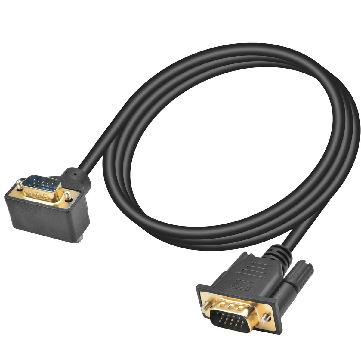 Vszerda Vszerda 90 Degree Up Angle VGA Cable Male to Male 5ft 15 Pin PC Laptop TV Projector — product photo