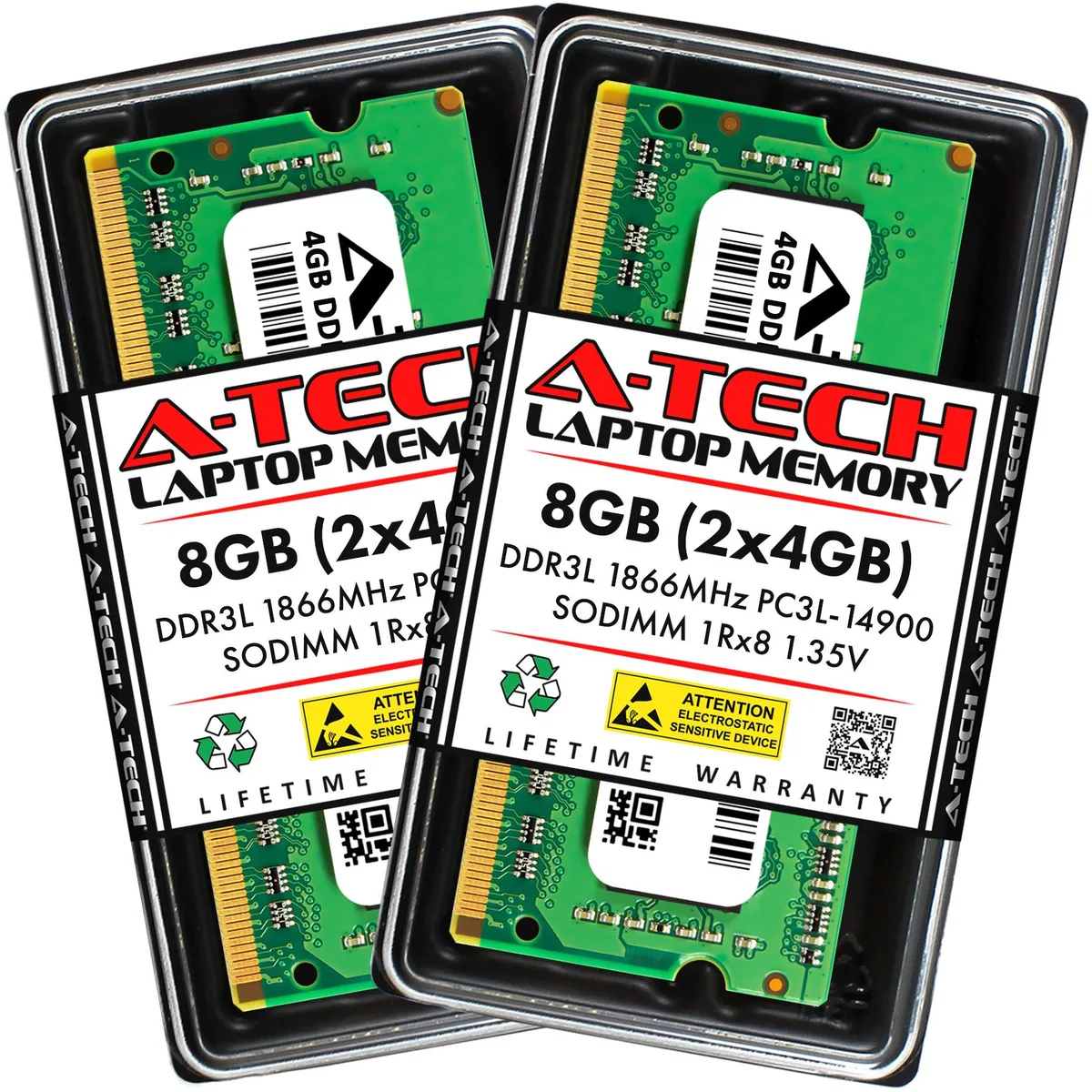 A-Tech A-Tech 8GB (2x4GB) DDR3L 1866 CL13 1.35V SODIMM laptop RAM — product photo