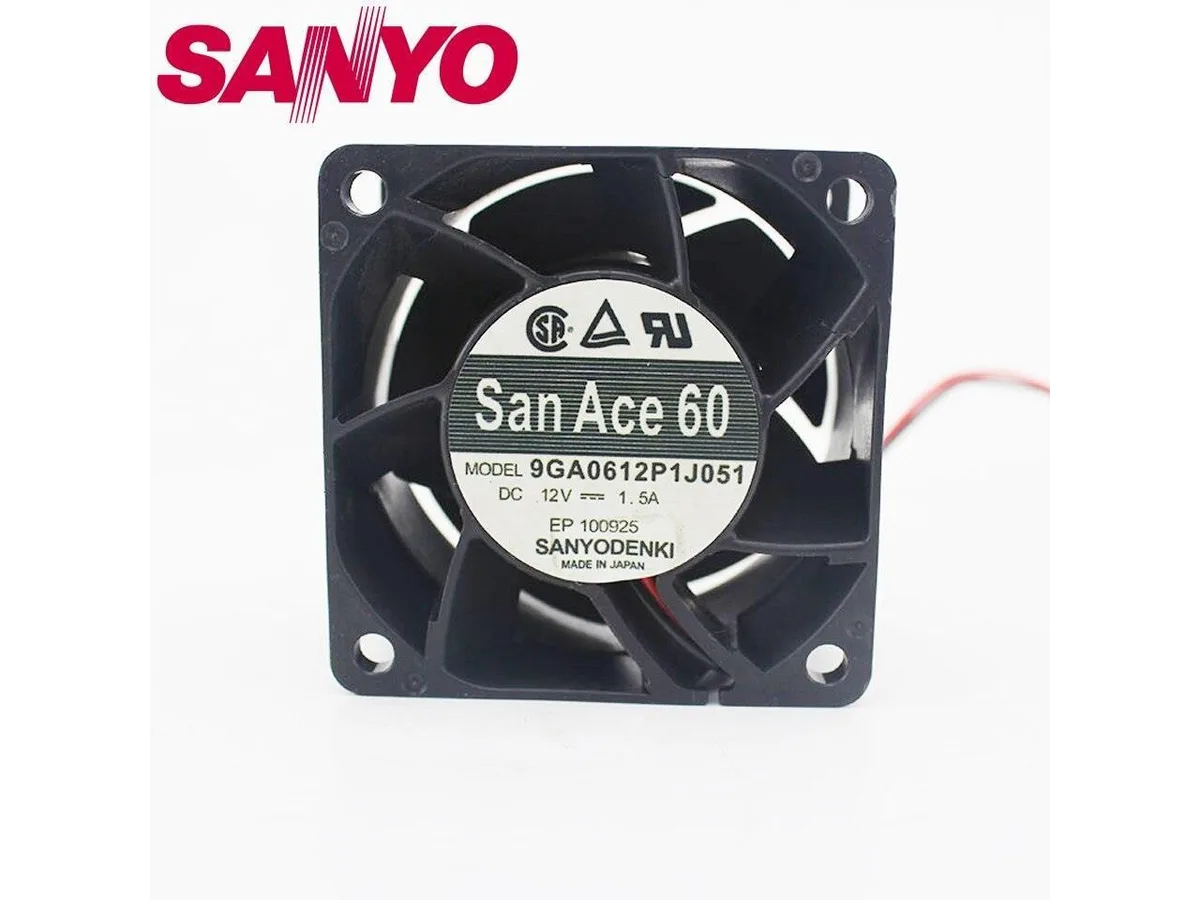 Fans Fans 9GA0612P1J051 12V 1.5A axial case fan 60x60x38mm — product photo
