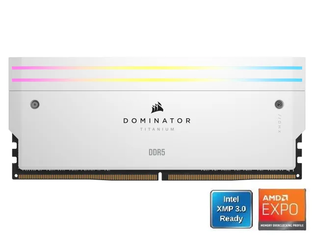 Corsair Corsair Dominator Titanium 32GB (2 x 16GB) DDR5 6000 CL30 desktop RAM CMP32GX5M2B6000Z30W — product photo