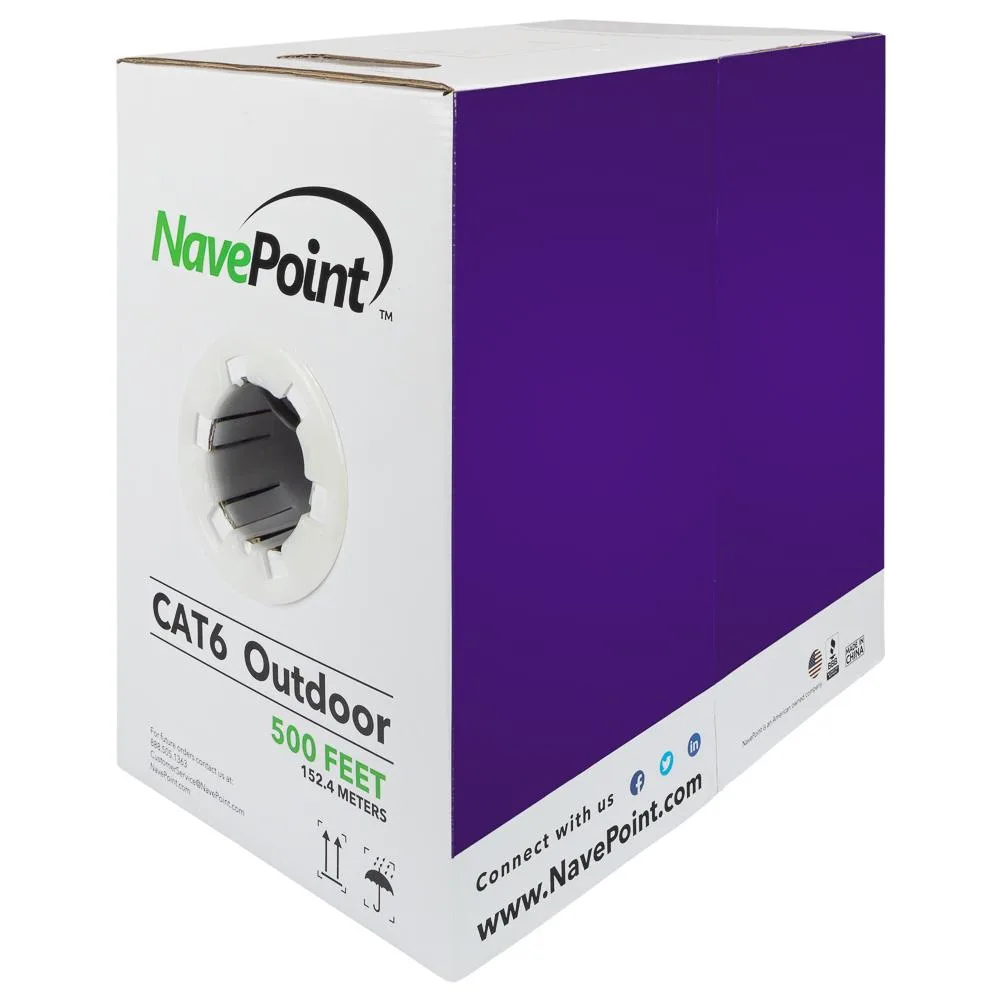 NavePoint NavePoint CAT6 Direct Burial Ethernet Cable 500 ft Black — product photo