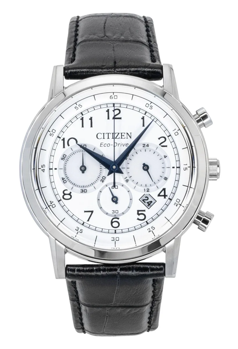 Citizen Citizen Eco-Drive Chronograph CA4630-02A White Dial Leather Strap 42mm Watch — product photo