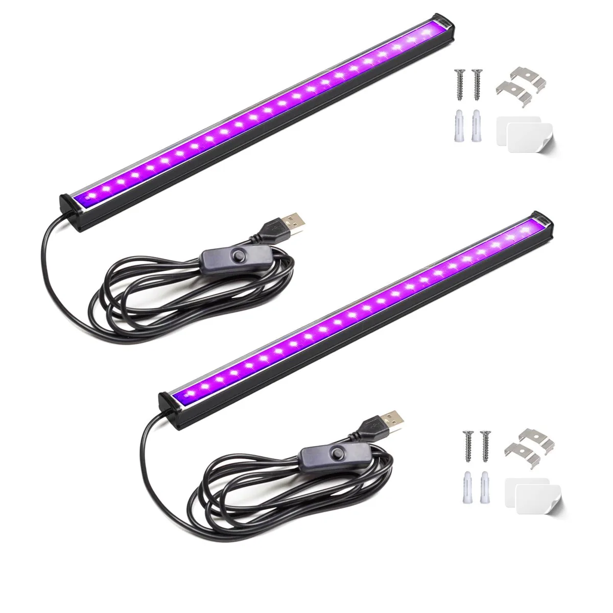  U4GLORY T5-USB 10W 2PK 1ft USB Black Light Fixture — product photo