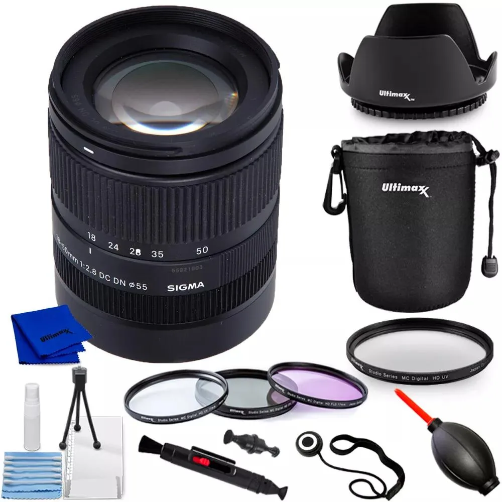 SIGMA SIGMA 18-50mm f/2.8 DC DN Contemporary Lens for Canon RF 10PC Bundle — product photo