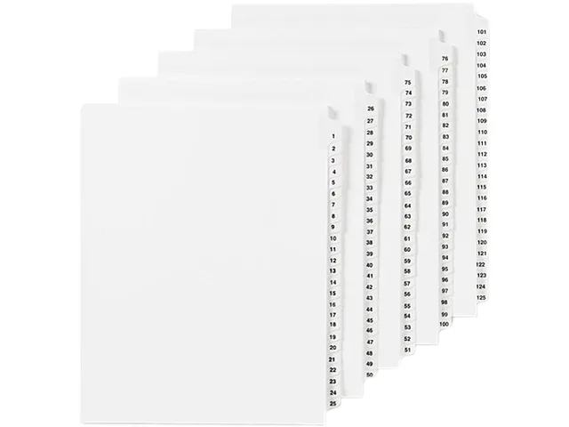 Avery Avery 1017 Legal Side Tab Divider 17 Letter White 25 Pack — product photo