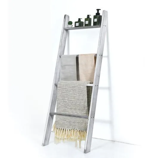 SlickBlue SlickBlue 4-Tier Wall Leaning Ladder Bookshelf Gray 20" x 3" x 54 — product photo