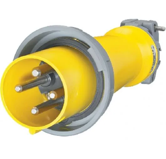 Hubbell Incorporated Hubbell Incorporated M4100P12 Pin and Sleeve Plug 100A 125/250V 3P4W IP67 Yellow — product photo