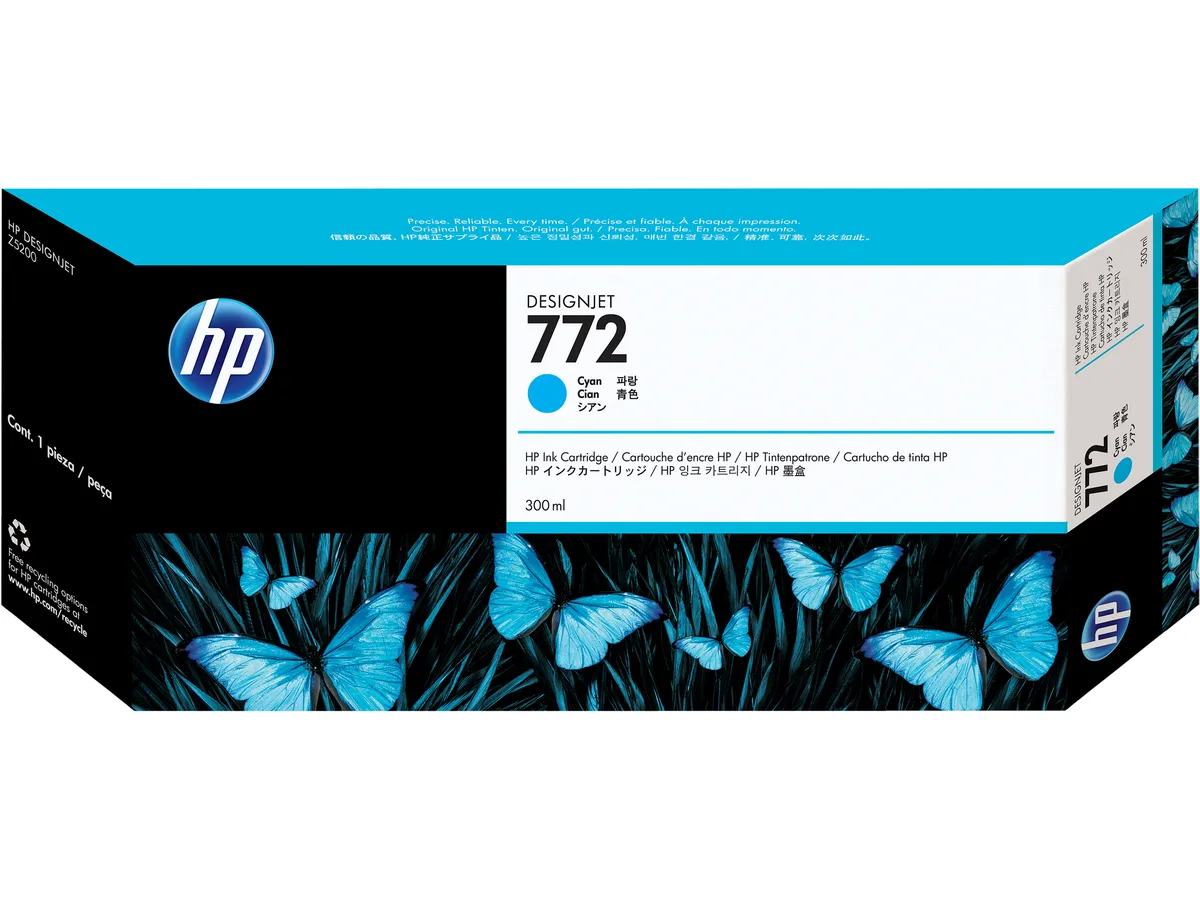 HP HP 772 CN636A 300 ml Cyan Ink Cartridge — product photo