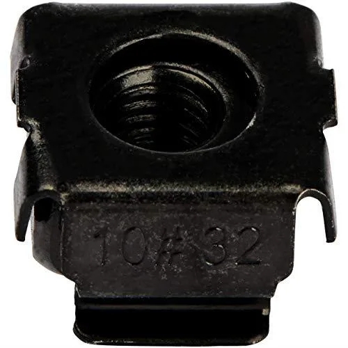 Black 10-32 steel cage nuts in bulk 50 pack