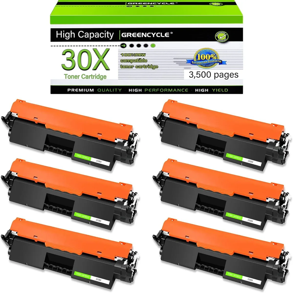GREENCYCLE GREENCYCLE 30X Black Toner Cartridge 6 Pack 3500 pages — product photo