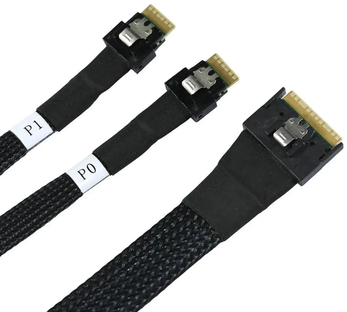 SMUGDESK SMUGDESK Slimline SAS SFF8654 8i to Dual SFF8654 4i Cable 0.5M — product photo