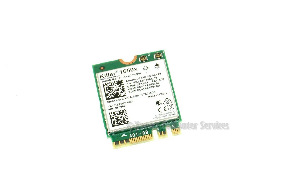 DELL DELL Killer 1650 Ax200Ngw Wireless Bluetooth Card G5 Se 5505 P89F Cb73 — product photo