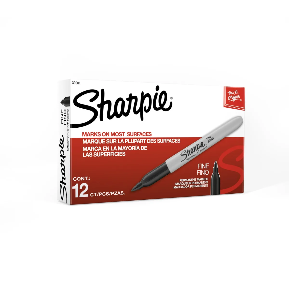  Sharpie Permanent Markers Fine Tip Black 12 Count Quick Drying Fade Resistant — product photo