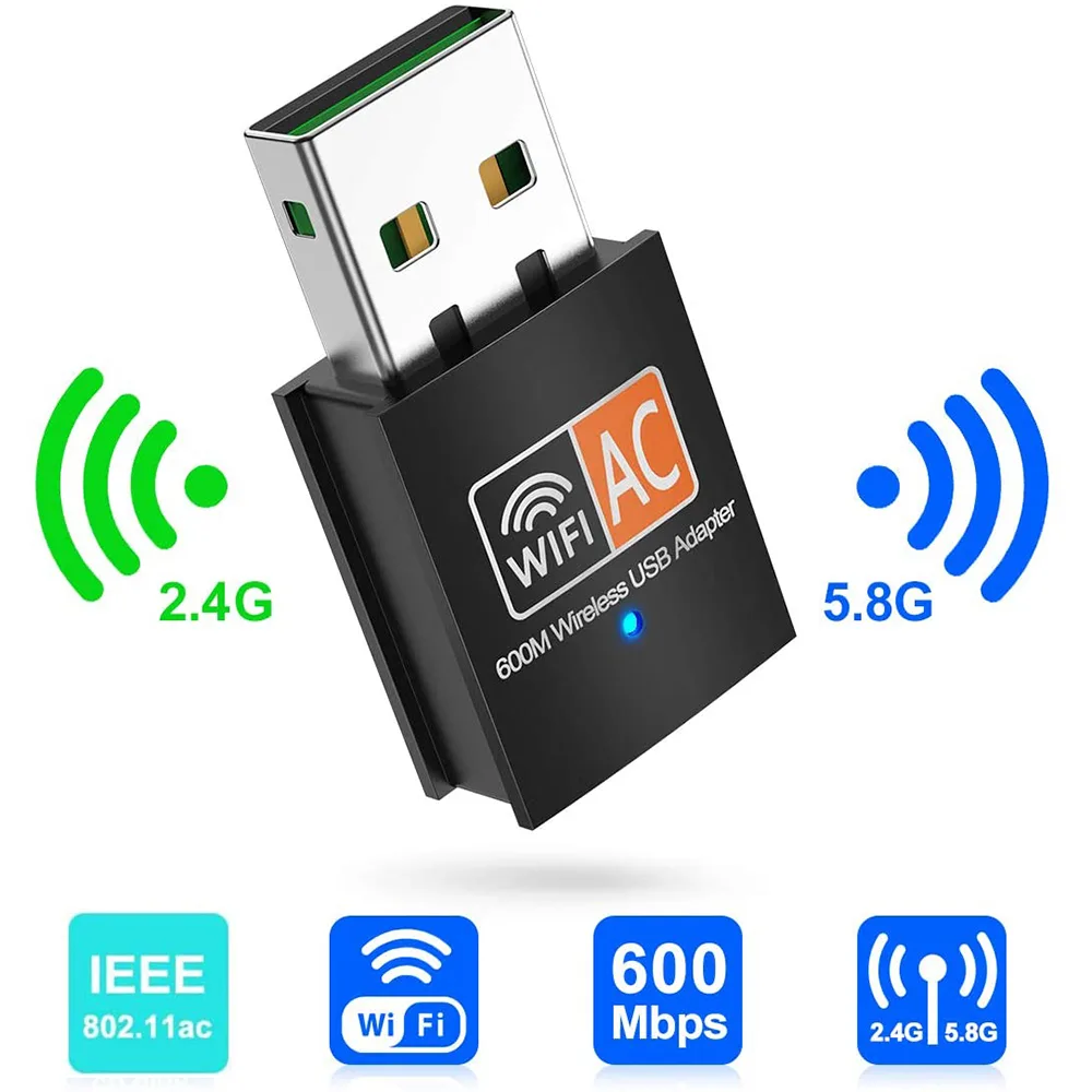 IHDAPP IHDAPP AC600 USB Wi-Fi Adapter Realtek RTL8811CU Dual Band 2.4/5.8 GHz — product photo