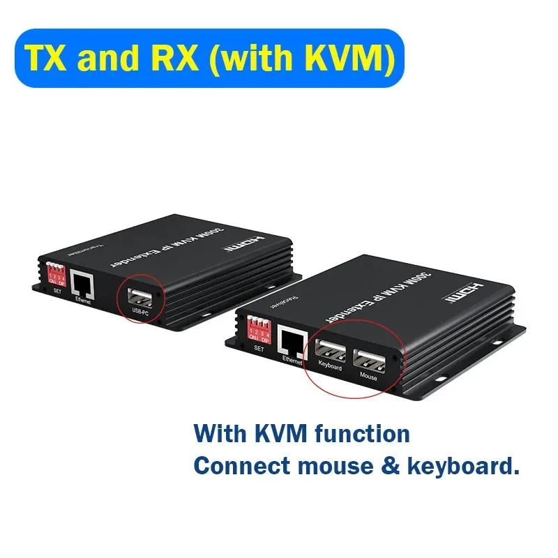 UTEK UTEK 300M IP HDMI KVM Extender TX RX US Plug — product photo
