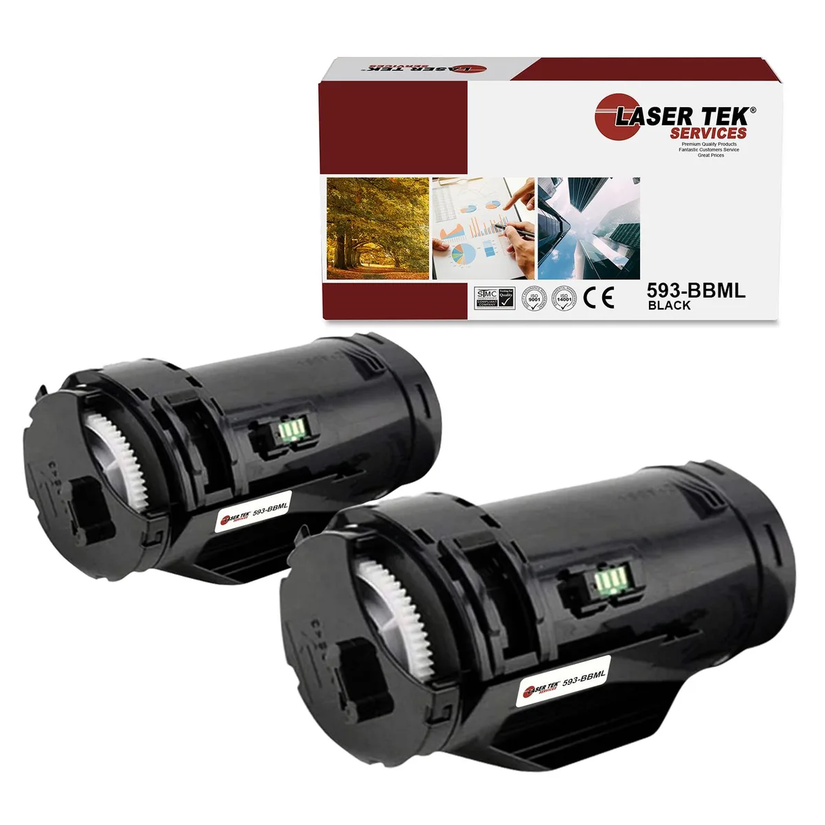 Laser Tek Services Laser Tek Services 593-BBML Black Toner Cartridge 2PK — product photo